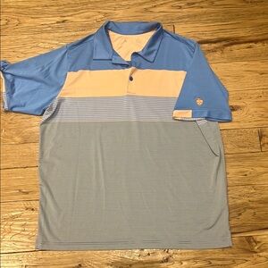 Men's Blue and Gray Polo Shirt
